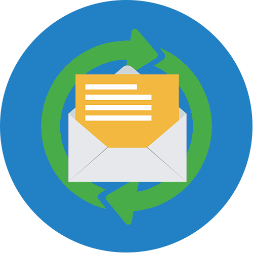 Email Continuity icon with open email symbol